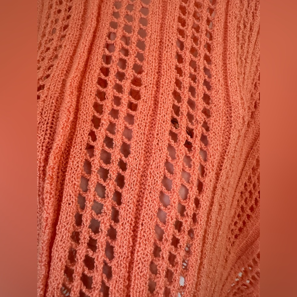 POL Open Knit Oversized Sweater Orange Oversized Small - Picture 10 of 10